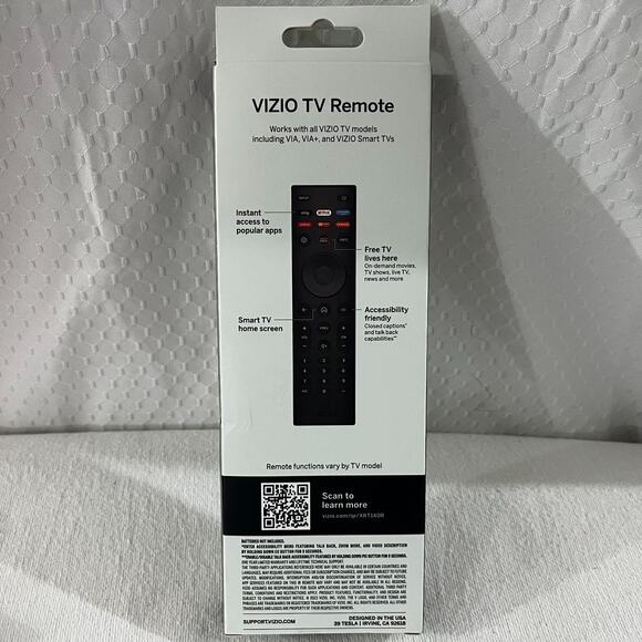Vizio Smart TV Remote Control Remote for VIZIO TV's (XRT140R) NEW IN BOX - Picture 2 of 2